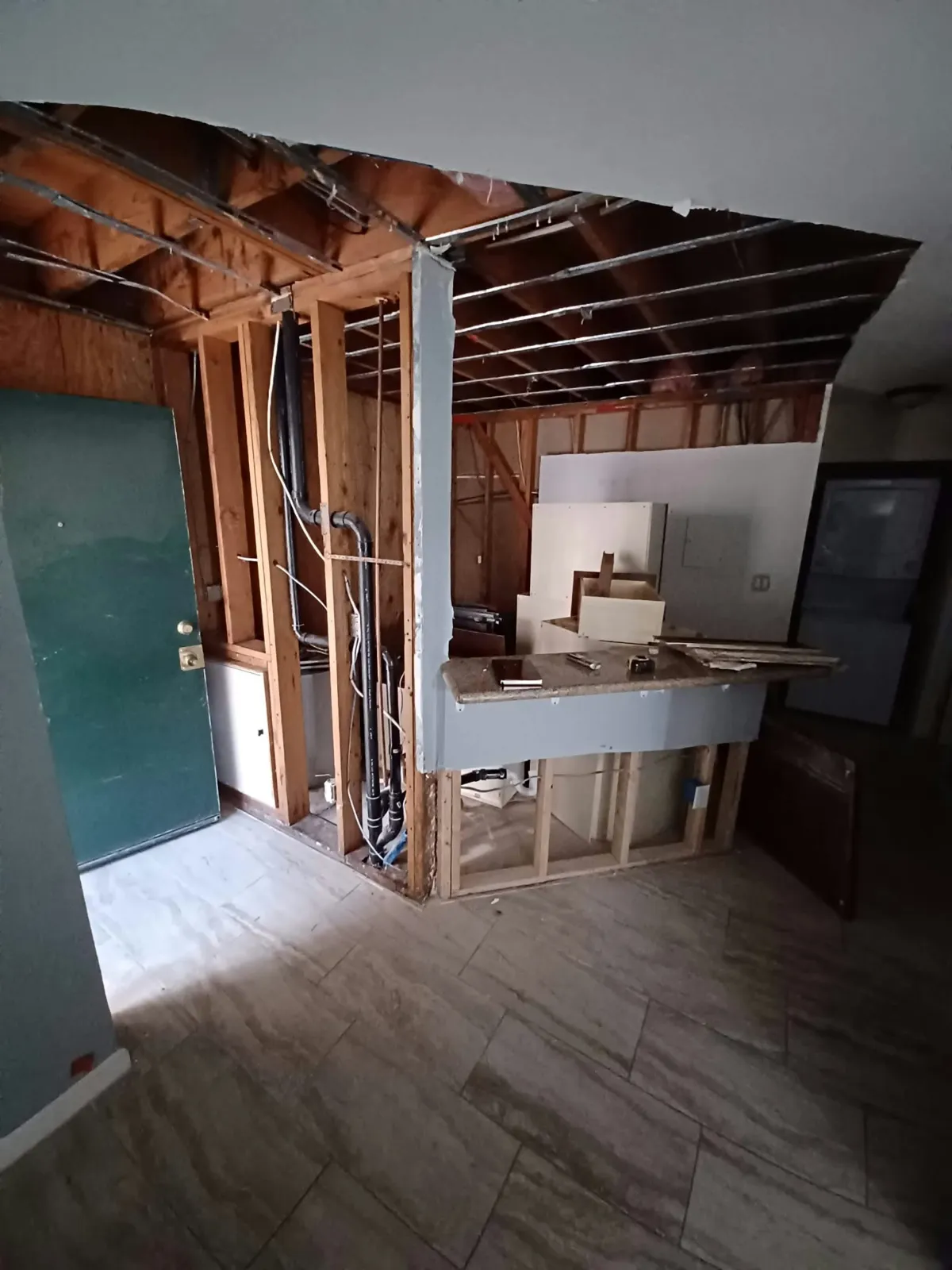 Kitchen wall opened up — kitchen by Happy Homes Remodeling, Henderson, NV